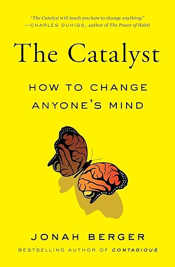 Yellow book cover with title Catalyst by Jonah Berger