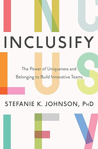 White book cover with colored letters spelled INCLUSIFY