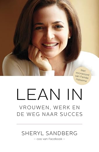 White book cover of LeanIn with author Sheryl Sandberg's face on the cover.