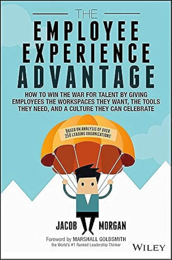 Light blue and white cover of the book The Employee Experience Advantage in black letters.