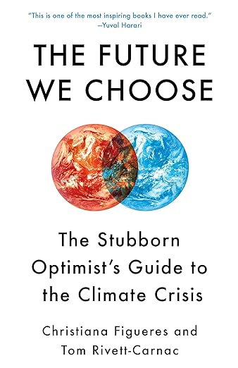 White book cover with two earths, one in red and one in blue