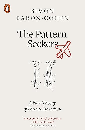 Beige book cover with a red airplane titled The Pattern Seekers