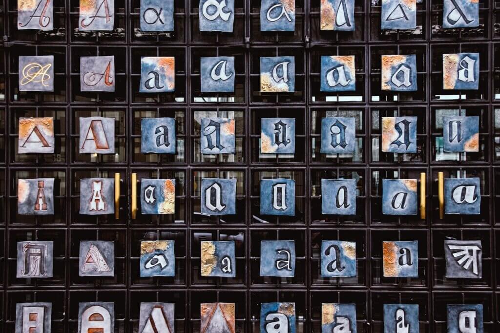 Image of printing letters in frames