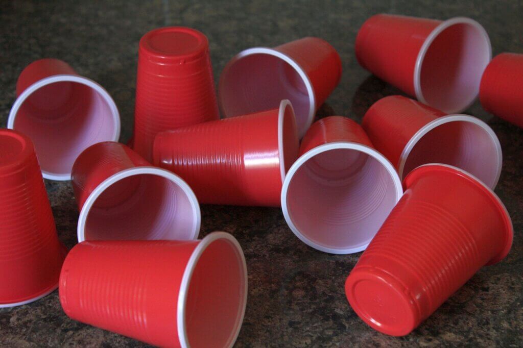 An image of red plastic cups